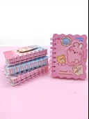 Sevimli Hayvanlar Cırtlı Cep Boy Mini Not Defteri (7x8 cm) - Pembe - 1