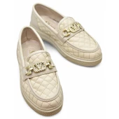 399 Rahat Taban Günlük Kadın Ayakkabı Kadın Laofer Ayakkabı Baklava Desenli thumbnail 8