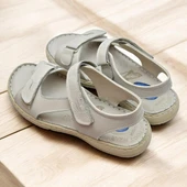 088 Topuk Jelli Tam Ortopedik Taban Hakiki Deri Erkek Sandalet Cırtlı Sandalet - 4