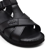 203 TAM ORTOPEDİK Hakiki Deri Kadın Sandalet Topuk Jel Taban Kadın Deri Sandalet thumbnail 6