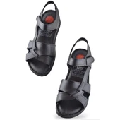 132 Tam Ortopedik Topuk Jelli HAKİKİ DERİ Kadın Sandalet Deri Sandalet - 2