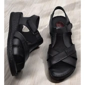 203 TAM ORTOPEDİK Hakiki Deri Kadın Sandalet Topuk Jel Taban Kadın Deri Sandalet thumbnail 4