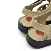 203 TAM ORTOPEDİK Hakiki Deri Kadın Sandalet Topuk Jel Taban Kadın Deri Sandalet thumbnail 12