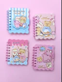 Sevimli Hayvanlar Cırtlı Cep Boy Mini Not Defteri (7x8 cm) - Pembe - 4