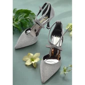 9825 Kadın Topuklu Ayakkabı 8 cm Abiye Düğün Nişan Kına Gecesi Ayakkabısı thumbnail 1