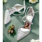 9825 Kadın Topuklu Ayakkabı 8 cm Abiye Düğün Nişan Kına Gecesi Ayakkabısı thumbnail 6