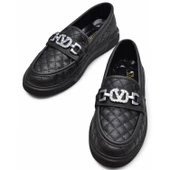 399 Rahat Taban Günlük Kadın Ayakkabı Kadın Laofer Ayakkabı Baklava Desenli thumbnail 3