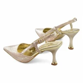 9826 Kadın Topuklu Ayakkabı 8 cm Abiye Düğün Nişan Kına Gecesi Ayakkabısı - 4