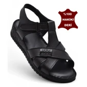 203 TAM ORTOPEDİK Hakiki Deri Kadın Sandalet Topuk Jel Taban Kadın Deri Sandalet thumbnail 1