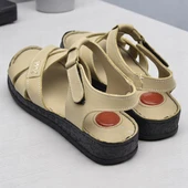 203 TAM ORTOPEDİK Hakiki Deri Kadın Sandalet Topuk Jel Taban Kadın Deri Sandalet thumbnail 10