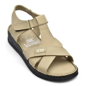 203 TAM ORTOPEDİK Hakiki Deri Kadın Sandalet Topuk Jel Taban Kadın Deri Sandalet thumbnail 11