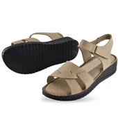 132 Tam Ortopedik Topuk Jelli HAKİKİ DERİ Kadın Sandalet Deri Sandalet - 10