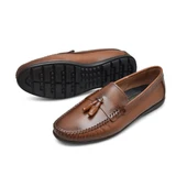 TAB3298 Esnek Rahat Taban Lacivert Hakiki Deri Erkek Ayakkabı Yazlık Casual Laofer Erkek Tımbırlent Ayakkabı - 3