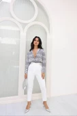 ETNİK DESEN SATEN GÖMLEK - 6