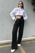 Beyaz Kalp-Slogan Baskılı Crop Gömlek - 5