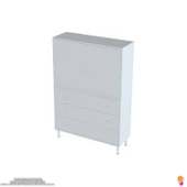 Modilayn İLKİM 95 x 138 x 32,5 cm' lik Kapak İçi Çift Raflı ve 3 Çekmeceli Düzen Harikası Dolap thumbnail 6