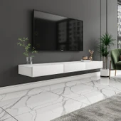 Avalon Duvara Monte TV Sehpası – 140 cm, Modern Minimal Tasarım,Beyaz TV Ünitesi - 1