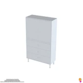 Modilayn İLKİM 75 x 138 x 32,5 cm' lik Kapak İçi Çift Raflı ve 3 Çekmeceli Düzen Harikası Dolap - 6