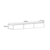 Avalon Duvara Monte TV Sehpası – 140 cm, Modern Minimal Tasarım,Beyaz TV Ünitesi - 5