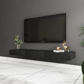Avalon Duvara Monte TV Sehpası – 140 cm, Modern Minimal Tasarım, Antrasit TV Ünitesi - 4