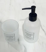 Cam Sıvı Sabunluk ve Diş Fırçalık Buzlu Cam - 2