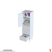 Modilayn İLKİM 45 x 138 x 32,5 cm' lik Kapak İçi Çift Raflı ve 3 Çekmeceli Düzen Harikası Dolap thumbnail 5