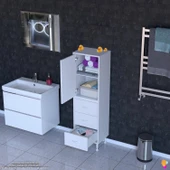 Modilayn İLKİM 40 x 138 x 32,5 cm' lik Kapak İçi Çift Raflı ve 3 Çekmeceli Düzen Harikası Dolap thumbnail 1