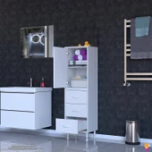 Modilayn İLKİM 45 x 138 x 32,5 cm' lik Kapak İçi Çift Raflı ve 3 Çekmeceli Düzen Harikası Dolap thumbnail 2