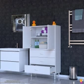 Modilayn İLKİM 70 x 138 x 32,5 cm' lik Kapak İçi Çift Raflı ve 3 Çekmeceli Düzen Harikası Dolap thumbnail 2