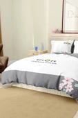 Marka Nevresim Takımı Çift Kişilik Pamuklu Saten Kumaş 6 Parça 3D Dijital Baskı Duvet Cover Set Model No:47 - 7