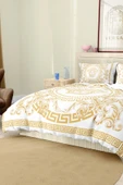 Nevresim Takımı Çift Kişilik Pamuklu Saten Kumaş 6 Parça 3D Dijital Baskı Duvet Cover Set Model No:113 - 7