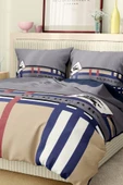 Marka Nevresim Takımı Çift Kişilik Pamuklu Saten Kumaş 6 Parça 3D Dijital Baskı Duvet Cover Set Model No:10 - 6