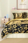 Marka Nevresim Takımı Çift Kişilik Pamuklu Saten Kumaş 6 Parça 3D Dijital Baskı Duvet Cover Set Model No:84 - 4