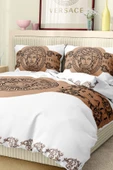 Marka Nevresim Takımı Çift Kişilik Pamuklu Saten Kumaş 6 Parça 3D Dijital Baskı Duvet Cover Set Model No:120 - 4