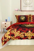 Marka Nevresim Takımı Çift Kişilik Pamuklu Saten Kumaş 6 Parça 3D Dijital Baskı Duvet Cover Set Model No:115 - 4