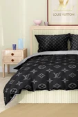Nevresim Takımı Çift Kişilik Pamuklu Saten Kumaş 6 Parça 3D Dijital Baskı Duvet Cover Set Model No:72 - 6