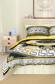 Nevresim Takımı Çift Kişilik Pamuklu Saten Kumaş 6 Parça 3D Dijital Baskı Duvet Cover Set Model No:91 - 5