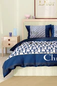 Marka Nevresim Takımı Çift Kişilik Pamuklu Saten Kumaş 6 Parça 3D Dijital Baskı Duvet Cover Set Model No:42 - 4