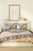 Marka Nevresim Takımı Çift Kişilik Pamuklu Saten Kumaş 6 Parça 3D Dijital Baskı Duvet Cover Set Model No:2 - 2