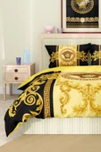 Nevresim Takımı Çift Kişilik Pamuklu Saten Kumaş 6 Parça 3D Dijital Baskı Duvet Cover Set Model No:94 - 5