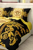 Nevresim Takımı Çift Kişilik Pamuklu Saten Kumaş 6 Parça 3D Dijital Baskı Duvet Cover Set Model No:94 - 7