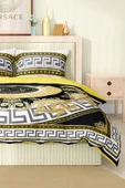 Nevresim Takımı Çift Kişilik Pamuklu Saten Kumaş 6 Parça 3D Dijital Baskı Duvet Cover Set Model No:91 - 4