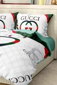 Marka Nevresim Takımı Çift Kişilik Pamuklu Saten Kumaş 6 Parça 3D Dijital Baskı Duvet Cover Set Model No:53 - 3
