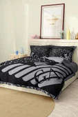 Nevresim Takımı Çift Kişilik Pamuklu Saten Kumaş 6 Parça 3D Dijital Baskı Duvet Cover Set Model No:3 - 1
