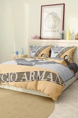 Marka Nevresim Takımı Çift Kişilik Pamuklu Saten Kumaş 6 Parça 3D Dijital Baskı Duvet Cover Set Model No:2 - 1