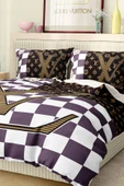 Marka Nevresim Takımı Çift Kişilik Pamuklu Saten Kumaş 6 Parça 3D Dijital Baskı Duvet Cover Set Model No:68 - 5