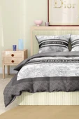 Marka Nevresim Takımı Çift Kişilik Pamuklu Saten Kumaş 6 Parça 3D Dijital Baskı Duvet Cover Set Model No:48 - 5