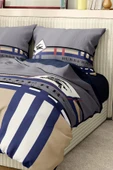 Marka Nevresim Takımı Çift Kişilik Pamuklu Saten Kumaş 6 Parça 3D Dijital Baskı Duvet Cover Set Model No:10 - 3