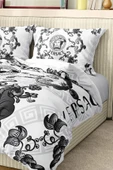 Marka Nevresim Takımı Çift Kişilik Pamuklu Saten Kumaş 6 Parça 3D Dijital Baskı Duvet Cover Set Model No:112 - 4