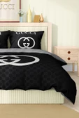 Marka Nevresim Takımı Çift Kişilik Pamuklu Saten Kumaş 6 Parça 3D Dijital Baskı Duvet Cover Set Model No:56 - 5